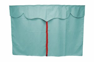 Lkw Bettgardinen, Wildlederoptik, Kunstlederkante, stark abdunkelnd hellblau rot* L&auml;nge 179 cm