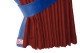 Lkw Bettgardinen, Wildlederoptik, Kunstlederkante, stark abdunkelnd bordeaux blau* Länge 179 cm