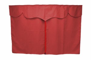 Tende per letti di camion, aspetto scamosciato, bordo in similpelle, forte effetto oscurante bord&ograve; rosso Lunghezza 179 cm