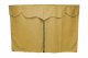 Lkw Bettgardinen, Wildlederoptik, Kunstlederkante, stark abdunkelnd caramel grau Länge 179 cm