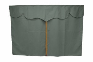 Truck bed curtains, suede look, imitation leather edge, strong darkening effect grey caramel Length 179 cm