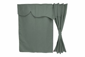 Lkw Bettgardinen, Wildlederoptik, Kunstlederkante, stark abdunkelnd grau grau L&auml;nge 179 cm