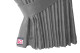 Lkw Bettgardinen, Wildlederoptik, Kunstlederkante, stark abdunkelnd grau grau Länge 179 cm