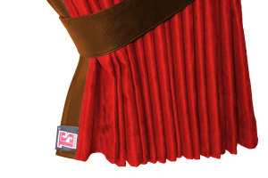 Lkw Bettgardinen, Wildlederoptik, Kunstlederkante, stark abdunkelnd rot braun* L&auml;nge 179 cm