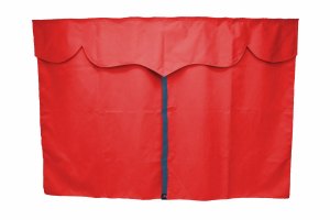 Lkw Bettgardinen, Wildlederoptik, Kunstlederkante, stark abdunkelnd rot blau* L&auml;nge 179 cm