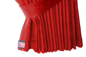 Truck bed curtains, suede look, imitation leather edge, strong darkening effect red red* Length 179 cm
