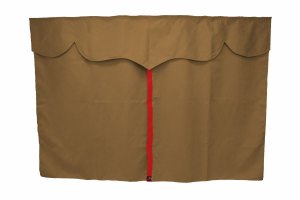 Lkw Bettgardinen, Wildlederoptik, Kunstlederkante, stark abdunkelnd grizzly rot* L&auml;nge 179 cm