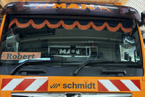 Wildlederoptik Lkw Scheibenbordüre mit Fransen, doppelt verarbeitet