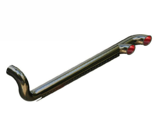 Passend für Iveco*: Stralis (2002-2006), Sidepipe Auspuff aus Edelstahl, 2x Ausgang 3650 mm ohne einem zusätzlichen Lufteinlass
