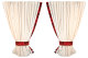 suedelook truck window curtain 4 pieces, withPlush edge beige red Length 95 cm