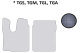 Lämplig för MAN*: Golvmattor för lastbil TGS,TGM,TGL,TGA ( M/L/LX ) grå utan ClassicLine-logotyp, läderimitation