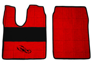 Suitable for MAN *: truck floor mats leatherette  TGS,TGM,TGL,TGA ( M/L/LX ) red with Logo ClassicLine