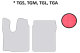 Geschikt voor MAN*: Truck-vloermatten TGS,TGM,TGL,TGA ( M/L/LX ) rood zonder ClassicLine-logo, kunstleder