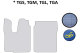 Lämplig för MAN*: Golvmattor för lastbil TGS,TGM,TGL,TGA ( M/L/LX ) ljusblå med ClassicLine-logotyp, konstläder