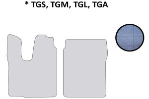 Geschikt voor MAN*: Truck vloermatten TGS,TGM,TGL,TGA ( M/L/LX ) lichtblauw zonder ClassicLine logo, kunstleder