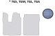 Lämplig för MAN*: Golvmattor TGS,TGM,TGL,TGA ( M/L/LX ) ljusblå utan ClassicLine-logotyp, läderimitation