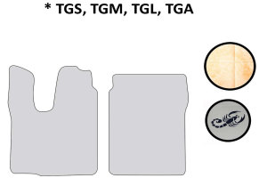 Geschikt voor MAN*: Truck-vloermatten TGS,TGM,TGL,TGA ( M/L/LX ) beige met ClassicLine-logo, kunstleder