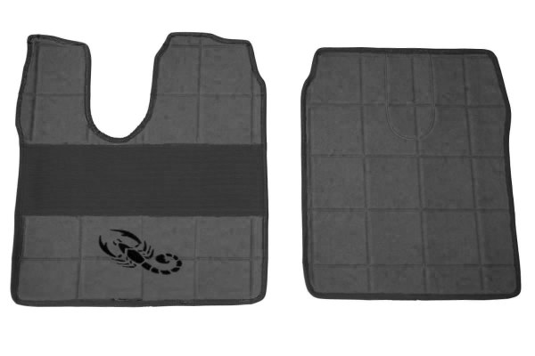 Suitable for MAN *: truck floor mats leatherette  TGX,TGA (XL/XLX/XXL) gray with Logo ClassicLine