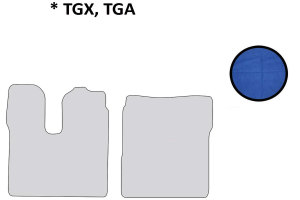 Geschikt voor MAN*: Truck vloermatten TGX,TGA (XL/XLX/XXL) blauw zonder ClassicLine logo, imitatieleer