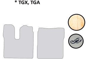 Geschikt voor MAN*: Truck-vloermatten TGX,TGA (XL/XLX/XXL) beige met ClassicLine-logo, kunstleder