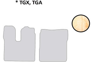 Geschikt voor MAN*: Truck vloermatten TGX,TGA (XL/XLX/XXL) beige zonder ClassicLine logo, kunstleder