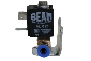 Truck compressed air solenoid valve with connections and bracket, 24 volt