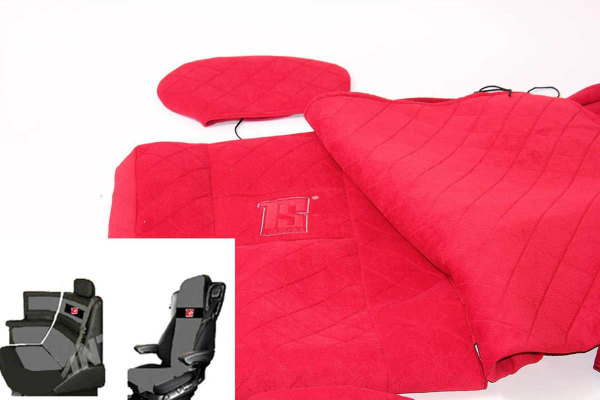 Geschikt voor Mercedes*: MP4 | MP5 (2011-...) Design stoelhoezen koordstof, doorgestikt, rode SoloStar Concept passagiersstoel