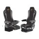 Suitable for Mercedes*: Atego, Axor (2015-...) design seat covers set with TS Logo fabric edge black Cord fabric, stitched, red 1 integrated belts