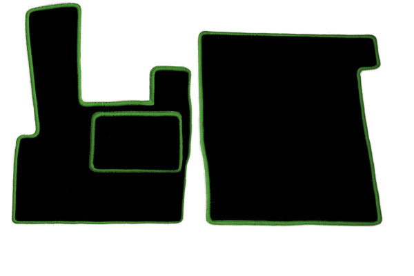 Lämplig för DAF*: XF105 (2005-2013) - Velours golvmattor - kantfärg grön