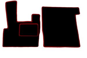Passend f&uuml;r DAF*: XF105 (2005-2013) - Velours Fu&szlig;matten - Umrandungs-Farbe Rot