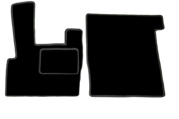 Geschikt voor DAF*: XF106 EURO6 (2013-...) - Velours vloermatten - Randkleur grijs