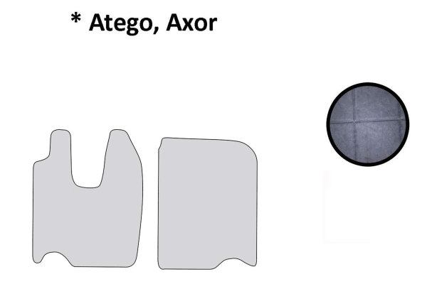 Fits Mercedes*: Atego (1998-...), Axor (2001 -...) imitation leather floor mats grey - without Logo ClassicLine