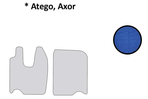 Geschikt voor Mercedes*: Atego (1998-...), Axor (2001-...) Vloermatten blauw - zonder ClassicLine logo, kunstleer
