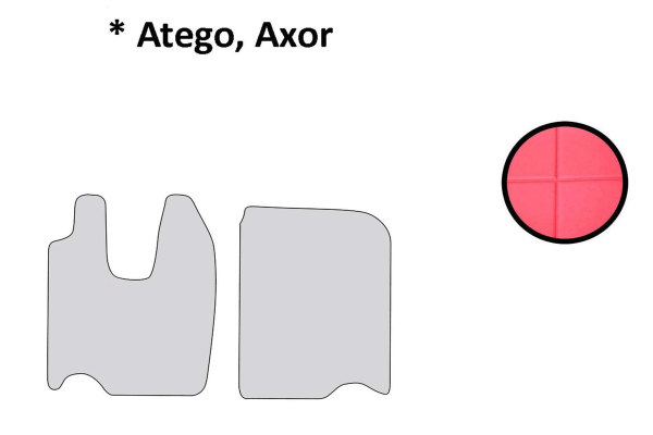 Adatto per Mercedes*: Atego (1998-...), Axor (2001-...) Tappetini rossi - senza logo ClassicLine, finta pelle
