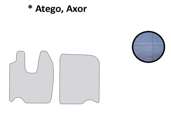 Fits Mercedes*: Atego (1998-...), Axor (2001 -...) imitation leather floor mats light blue - without Logo ClassicLine