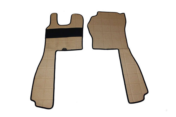 Suitable for Scania *: Truck Floor mats leatheretter, for SCANIA R SCANIA R2 (2009-2013) beige without Logo ClassicLine