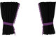 Wildlederoptik Lkw Scheibengardinen 4 teilig, mit Quastenbommel, stark abdunkelnd, doppelt verarbeitet anthrazit-schwarz flieder Länge 95 cm
