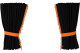 Wildlederoptik Lkw Scheibengardinen 4 teilig, mit Quastenbommel, stark abdunkelnd, doppelt verarbeitet anthrazit-schwarz orange Länge 110 cm