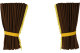Wildlederoptik Lkw Scheibengardinen 4 teilig, mit Quastenbommel, stark abdunkelnd, doppelt verarbeitet grizzly gelb Länge 110 cm
