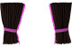 Truck disc-gardiner i mockalook, 4-delade, med tofsad pompom, stark mörkläggning, dubbel processning mörkbrun rosa Längd 110 cm
