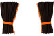 Wildlederoptik Lkw Scheibengardinen 4 teilig, mit Quastenbommel, stark abdunkelnd, doppelt verarbeitet dunkelbraun orange Länge 95 cm