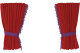 Wildlederoptik Lkw Scheibengardinen 4 teilig, mit Quastenbommel, stark abdunkelnd, doppelt verarbeitet rot flieder Länge 95 cm