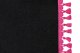 Bäddgardin i mockalook, 3-delad, med tofs och pompom antracit-svart rosa Längd 149 cm