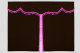 Wildlederoptik Lkw Bettgardine 3 teilig, mit Quastenbommel dunkelbraun pink Länge 149 cm