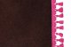 Bäddgardin i mockalook, 3-delad, med tofs och pompom mörkbrun rosa Längd 149 cm