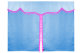 Bäddgardin i mockalook, 3-delad, med tofs och pompom ljusblå rosa Längd 179 cm
