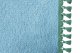Bäddgardin i mockalook, 3-delad, med tofs och pompom ljusblå grön Längd 179 cm