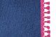 Bäddgardin i mockalook, 3-delad, med tofs och pompom mörkblå rosa Längd 149 cm