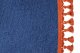 Bäddgardin i mockalook, 3-delad, med tofs och pompom mörkblå orange Längd 179 cm