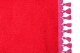 Bäddgardin i mockalook, 3-delad, med tofs och pompom röd rosa Längd 149 cm